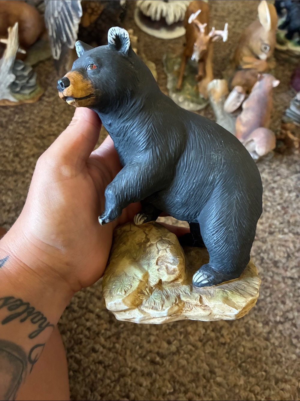 Lefton Black and Brown Bear Figurine Decorative Accent